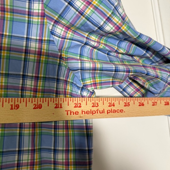 Polo Ralph Lauren Pastel Plaid Button Down Shirt Size Large Multicolor Preppy - Picture 9 of 10